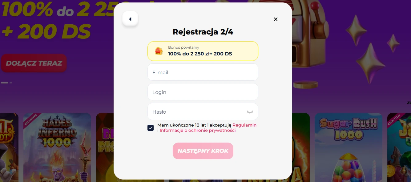 GreatWin Rejestracja